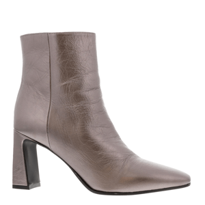 Silver Leather Ankle Boots
